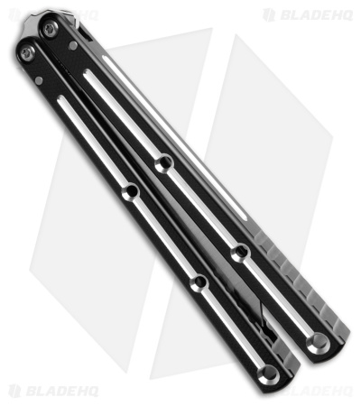 Squid Industries Krake Raken V3 Tanto Balisong Knife Dual-Tone Blk (4.5" Satin)