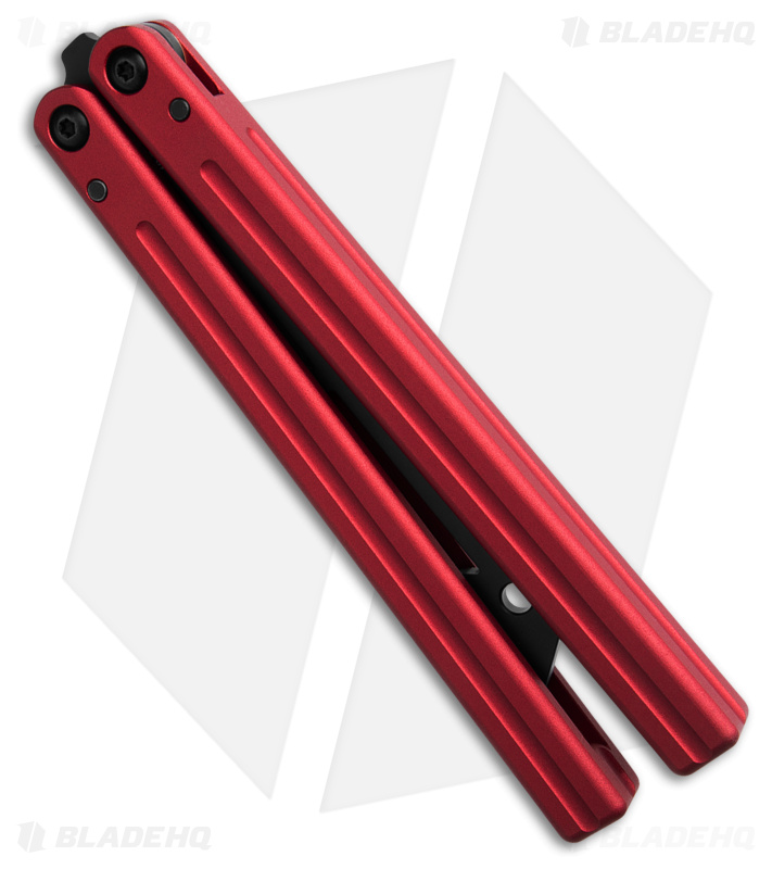 Squid Industries Triton V2 Butterfly Balisong Trainer Inked Red (4.3" Black)