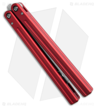 Squid Industries Triton V2 Butterfly Balisong Trainer Red (4.3" Stonewash) 