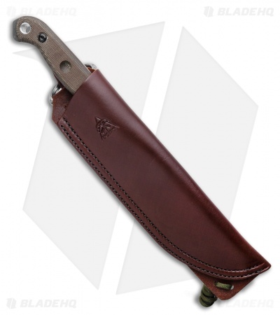  TOPS Knives Brush Wolf Fixed Blade Knife Green Micarta (6.5" Acid SW)