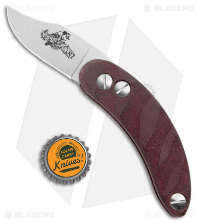 Woods Monkey By LT. Wright Banana Peel Clip Point 1/4 Red Micarta (2.5" Satin) 