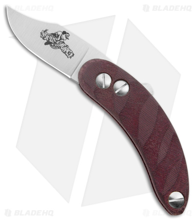 Woods Monkey By LT. Wright Banana Peel Clip Point 1/4 Red Micarta (2.5" Satin) 