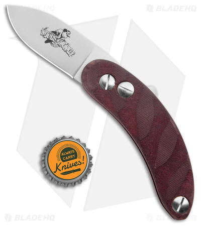 Woods Monkey By LT. Wright Banana Peel Drop Point 1/4 Red Micarta (2.5" Satin)