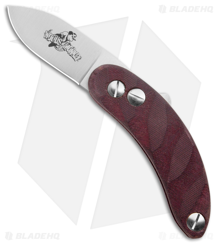 Woods Monkey By LT. Wright Banana Peel Drop Point 1/4 Red Micarta (2.5" Satin)