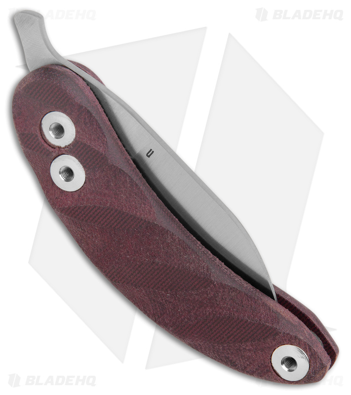 Woods Monkey By LT. Wright Banana Peel Drop Point 1/4 Red Micarta (2.5" Satin)