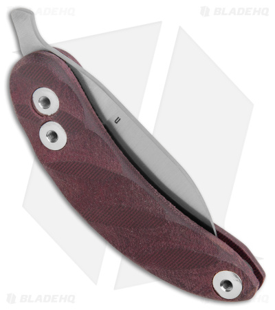 Woods Monkey By LT. Wright Banana Peel Drop Point 1/4 Red Micarta (2.5" Satin)