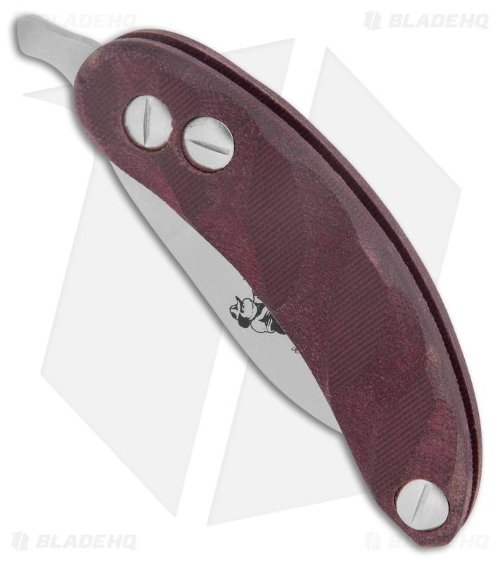 Woods Monkey By LT. Wright Banana Peel Drop Point 1/4 Red Micarta (2.5" Satin)