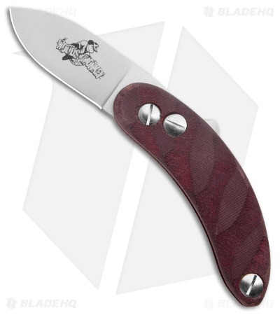 Woods Monkey By LT. Wright Banana Peel Drop Point 1/4 Red Micarta (2.5" Satin)