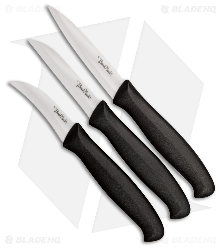 Benchmark Ceramic Paring 3-Piece Set Black Rubber