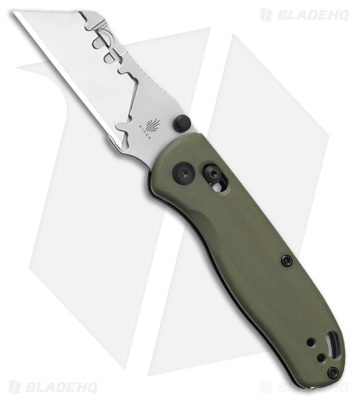 Kizer Drop Bear Utility Knife Olive Green G-10 Satin