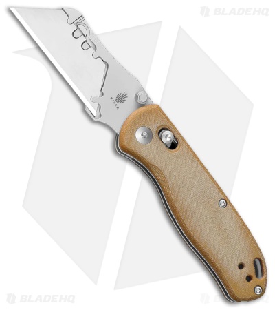 Kizer Drop Bear Utility Knife Brown Micarta Satin