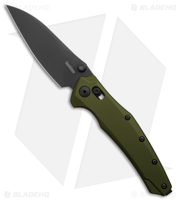 Kershaw Barenuckle DuraLock Knife OD Green Aluminum (3.5" Black PVD MagnaCut)