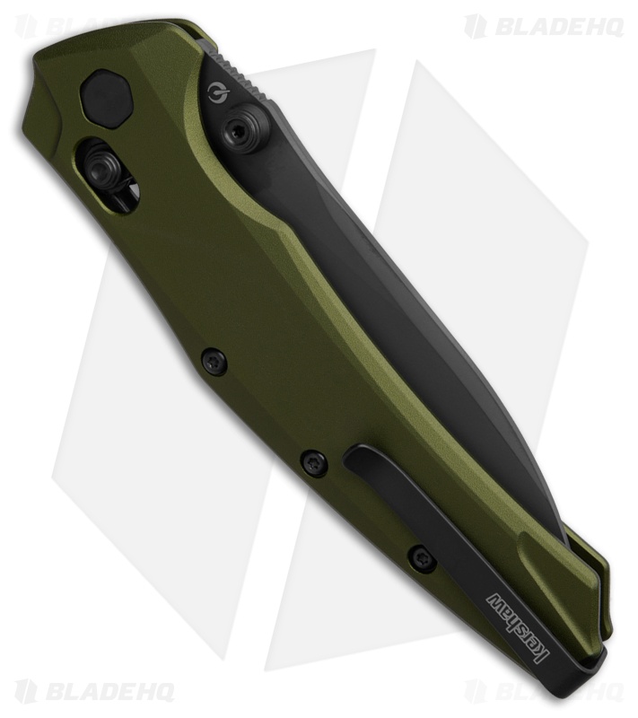 Kershaw Barenuckle DuraLock Knife OD Green Aluminum (3.5" Black PVD MagnaCut)