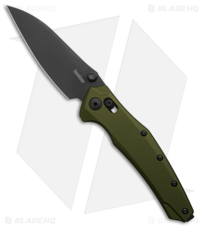 Kershaw Barenuckle DuraLock Knife OD Green Aluminum (3.5" Black PVD MagnaCut)
