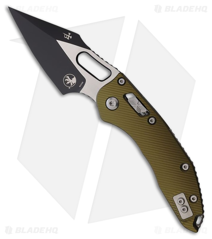 Microtech Stitch Ram-Lok Knife Fluted OD Green Aluminum (3.7" Two-Tone)