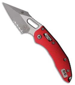 Microtech Stitch Ram-Lok Knife Fluted Red Aluminum (3.7" Apocalyptic Serrated)