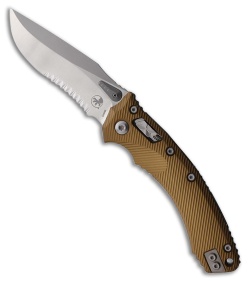 Microtech Amphibian S/E Ram-Lok Knife Fluted Tan Aluminum (3.9" Stonewash Serr)