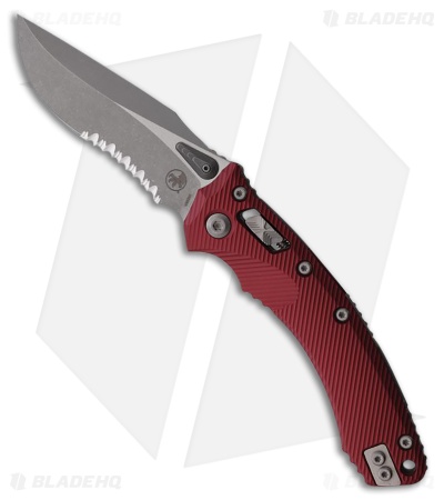 Microtech Amphibian S/E Ram-Lok Knife Fluted Merlot Red Al (3.9" Apoc Serr)