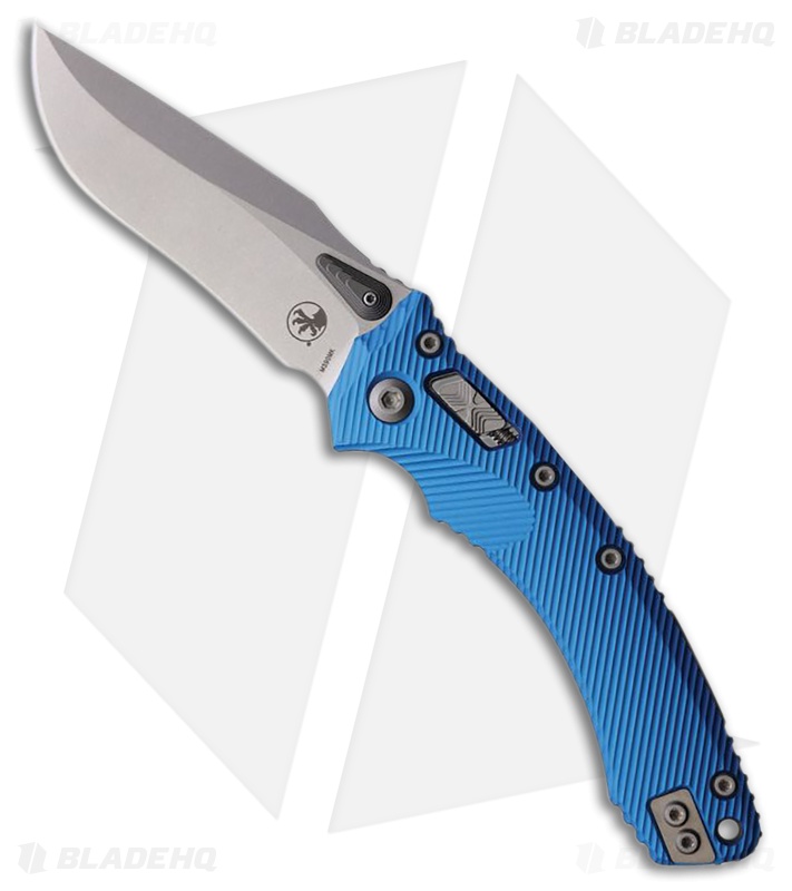 Microtech Amphibian Ram-Lok Knife Fluted Blue Aluminum (3.9" Stonewash)