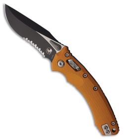 Microtech Amphibian Ram-Lok Knife Fluted Orange Aluminum (3.9" Two-Tone Serr)