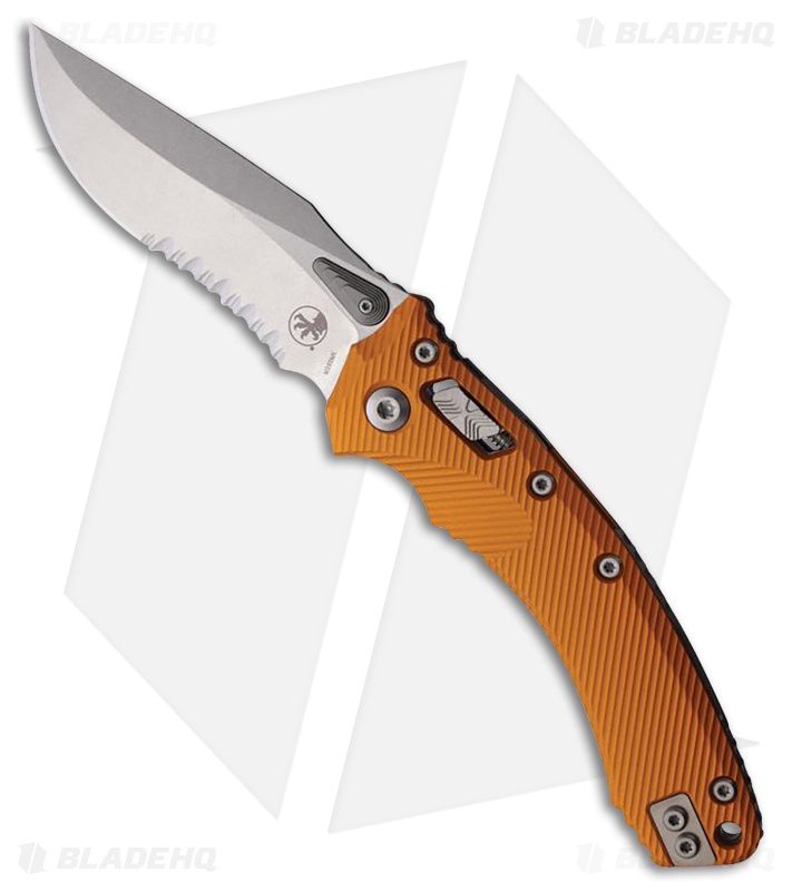 Microtech Amphibian Ram-Lok Knife Fluted Orange Aluminum (3.9" SW Serrated)
