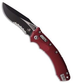 Microtech Amphibian Ram-Lok Knife Fluted Merlot Red Al (3.9" Two-Tone Serr)