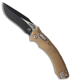 Microtech Amphibian Ram-Lok Knife Brown Fluted Aluminum (3.9" Two-Tone)