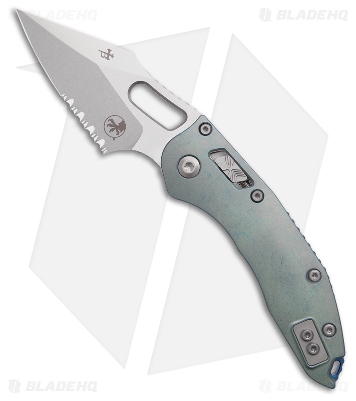 Marfione Custom Stitch Ram-Lok  SW Titanium + Blue Accents  (4" Serr)