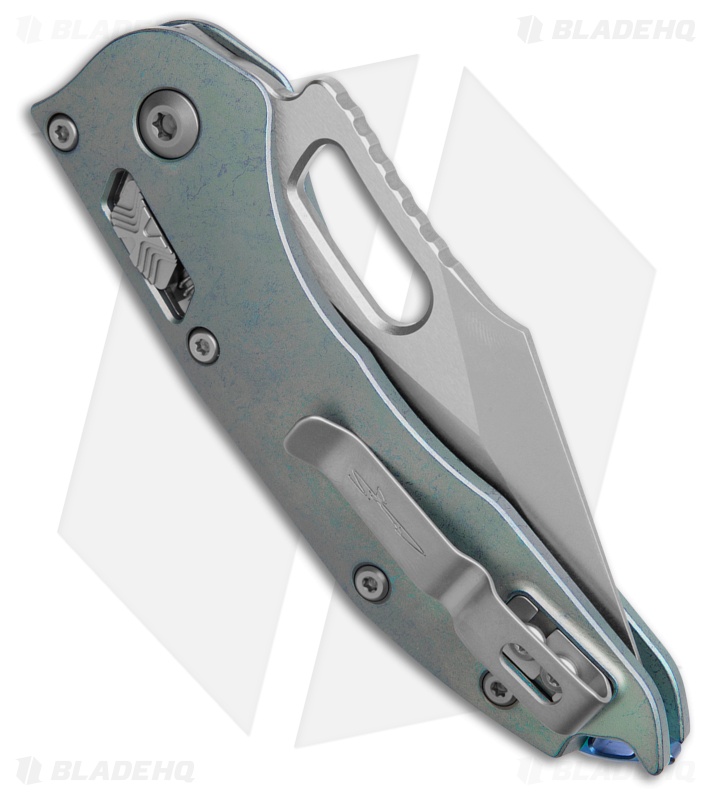 Marfione Custom Stitch Ram-Lok  SW Titanium + Blue Accents  (4" Serr)