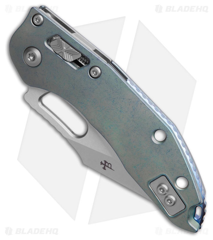 Marfione Custom Stitch Ram-Lok  SW Titanium + Blue Accents  (4" Serr)