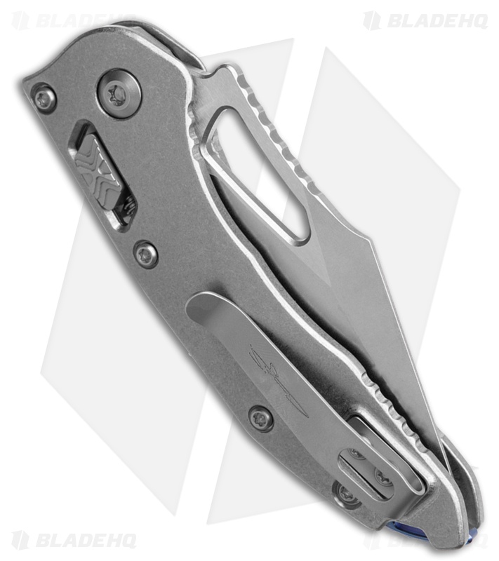 Marfione Select M-Stitch Ram Lok Knife Smooth Titanium Blue Accents (3" SW)