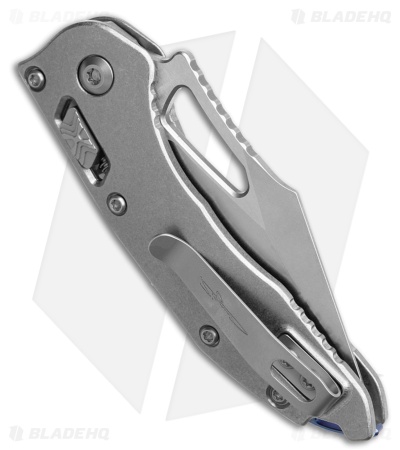 Marfione Select M-Stitch Ram Lok Knife Smooth Titanium Blue Accents (3" SW)