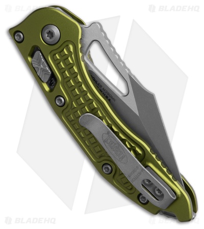 Microtech M-Stitch Ram Lok Knife Frag OD Green Aluminum (3" Apoc)