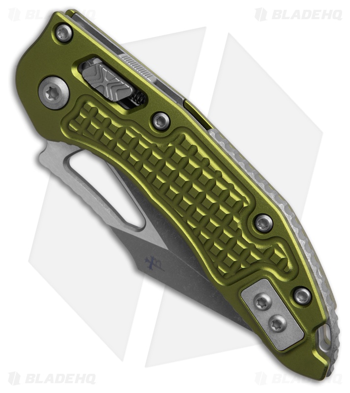 Microtech M-Stitch Ram Lok Knife Frag OD Green Aluminum (3" Apoc)