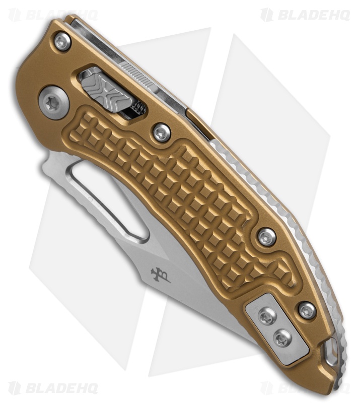 Microtech M-Stitch Ram Lok Knife Frag Tan Aluminum (3" Stonewash)