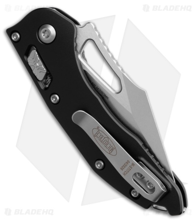 Microtech M-Stitch Ram Lok Knife Smooth Black Aluminum (3" Stonewash)