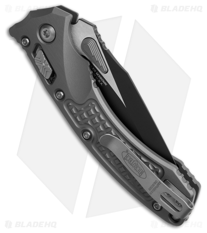 Microtech Mini Amphibian Ram-Lok S/E Manual Knife Natural Clear Al (3.375" Black