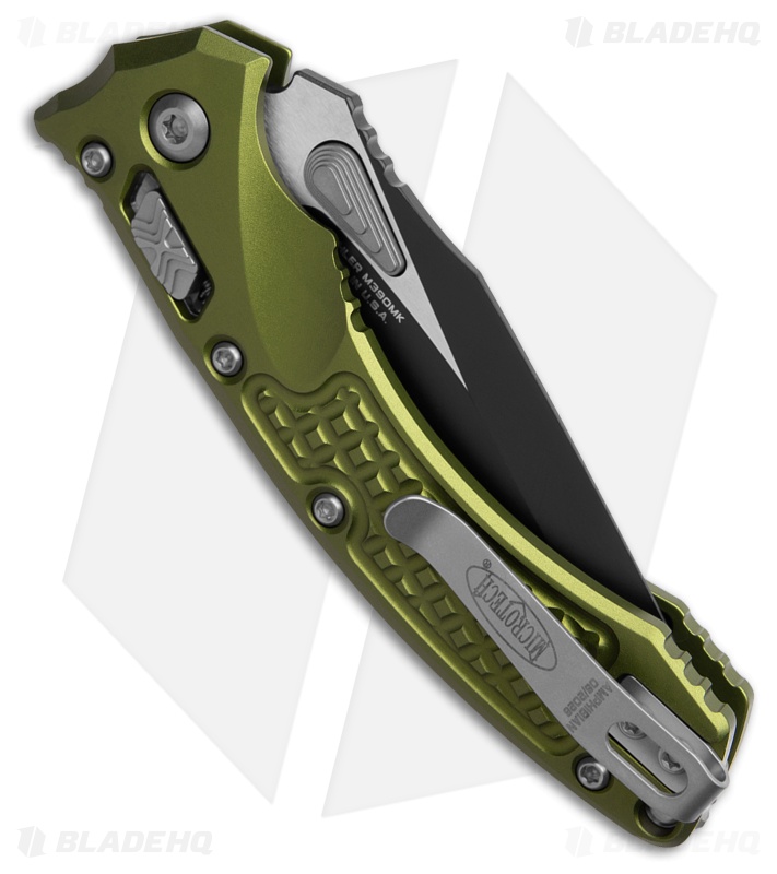Microtech Mini Amphibian Ram-Lok S/E Manual Knife OD Green Al (3.375" Black)