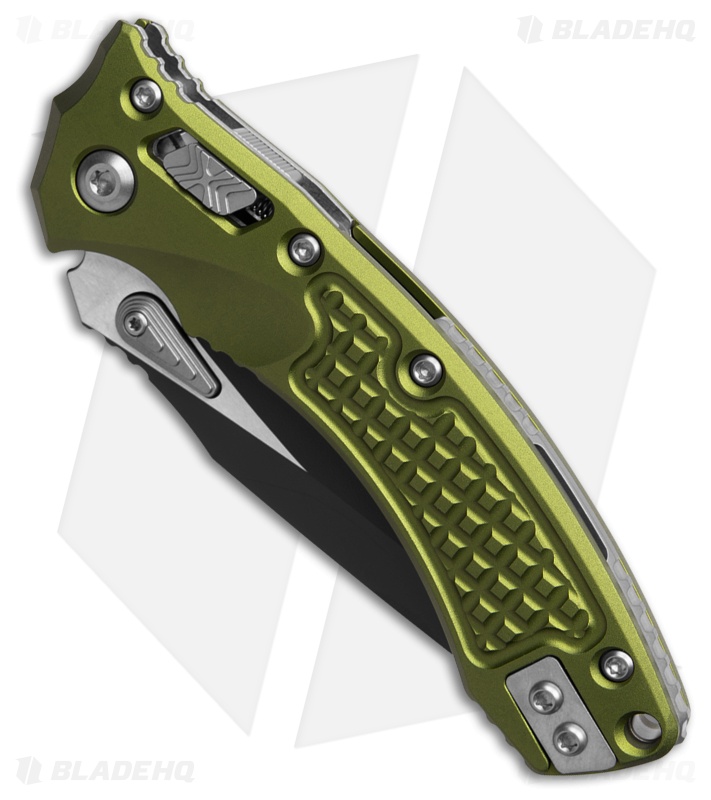 Microtech Mini Amphibian Ram-Lok S/E Manual Knife OD Green Al (3.375" Black)