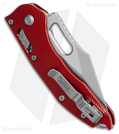 Microtech Stitch Ram-Lok Knife Fluted Red Aluminum (3.7" Stonewash Serr)