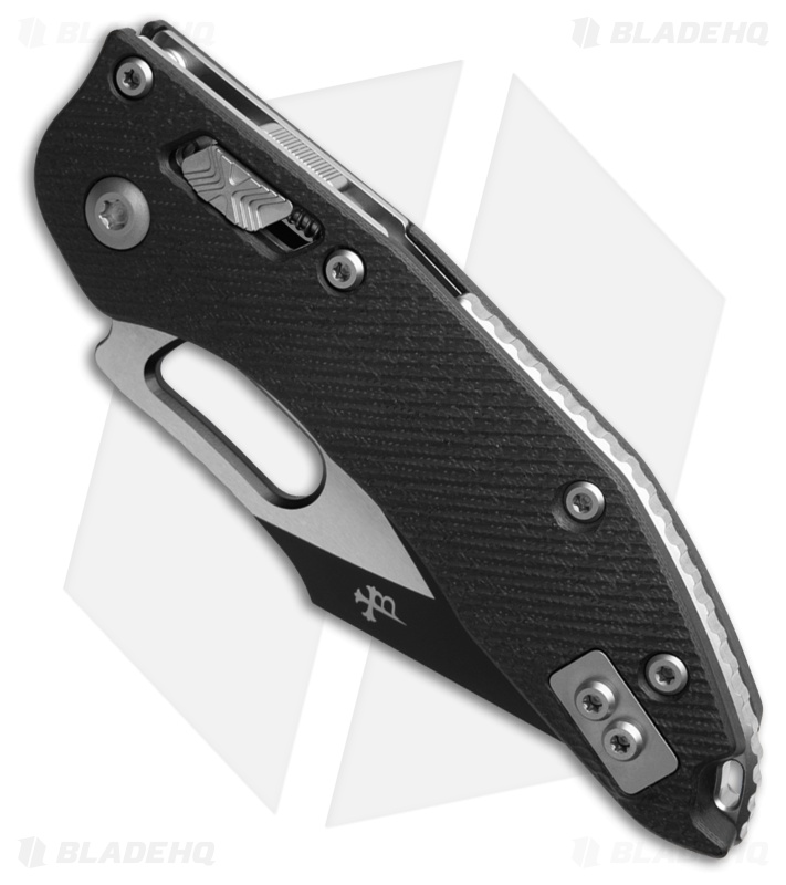 Microtech Stitch Ram-Lok Knife Black Fluted G-10 (3.7" Two-Tone Full Serr)