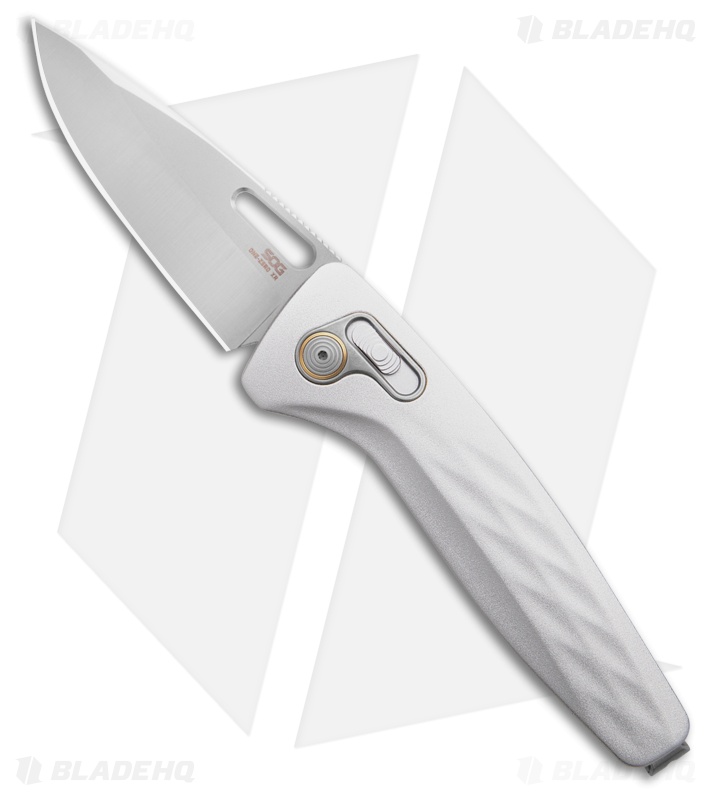 SOG One-Zero XR Knife Gray Aluminum Chrome/Satin