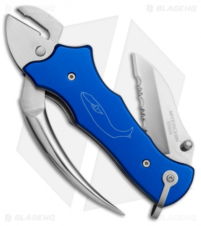 Myerchin Gen. 2 Sailor's Tool Knife Blue Aluminum (2.25" Satin Serr) P300BL