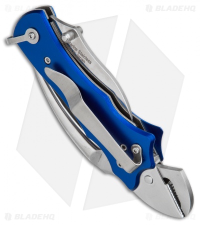 Myerchin Gen. 2 Sailor's Tool Knife Blue Aluminum (2.25" Satin Serr) P300BL