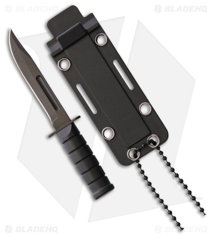 ABKT Neck Fixed Blade Knife Black Polymer (2.25" Black) ABGT040