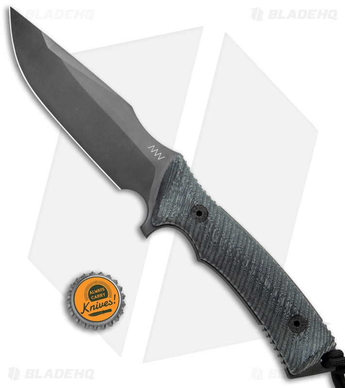 Acta Non Verba Knives M311 Spelter Fixed Blade Knife Black Micarta (4.75" DLC)