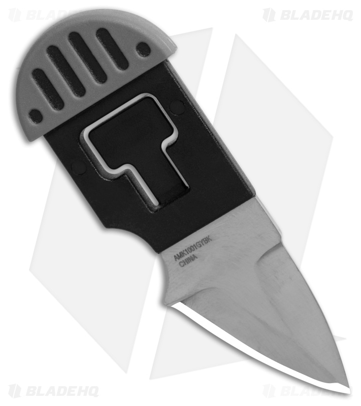 Al Mar Stinger Keychain Fixed Blade Knife Gray/Black (1.3" Satin) AMK1001GYBKBL