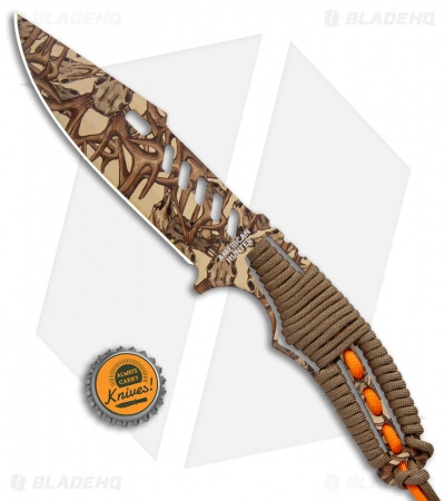 American Hunter Buck Blend Fixed Blade Knife Brown/Orange Paracord (5.25" Tan)