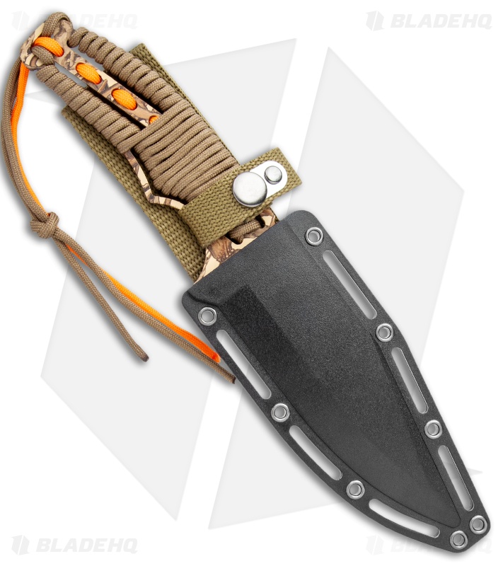 American Hunter Buck Blend Fixed Blade Knife Brown/Orange Paracord (5.25" Tan)