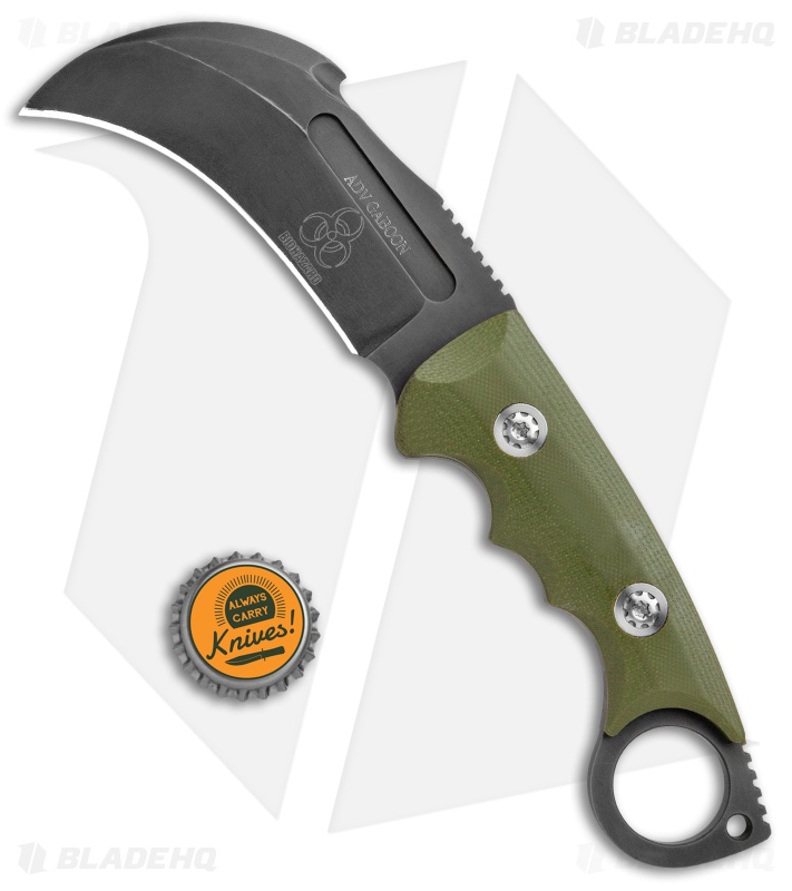Andre De Villiers Gaboon Fixed Blade Knife OD Green (4" Black) AdV